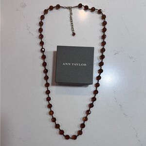 Ann Taylor Amber Brown Faceted Bead Necklace